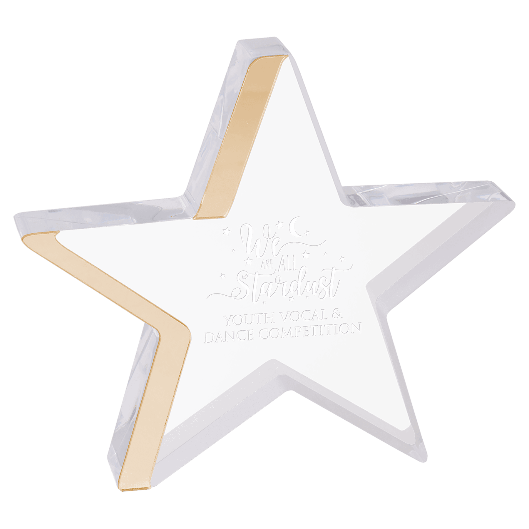 Gold 6 3/4" x 6" Star Acrylic with Edge