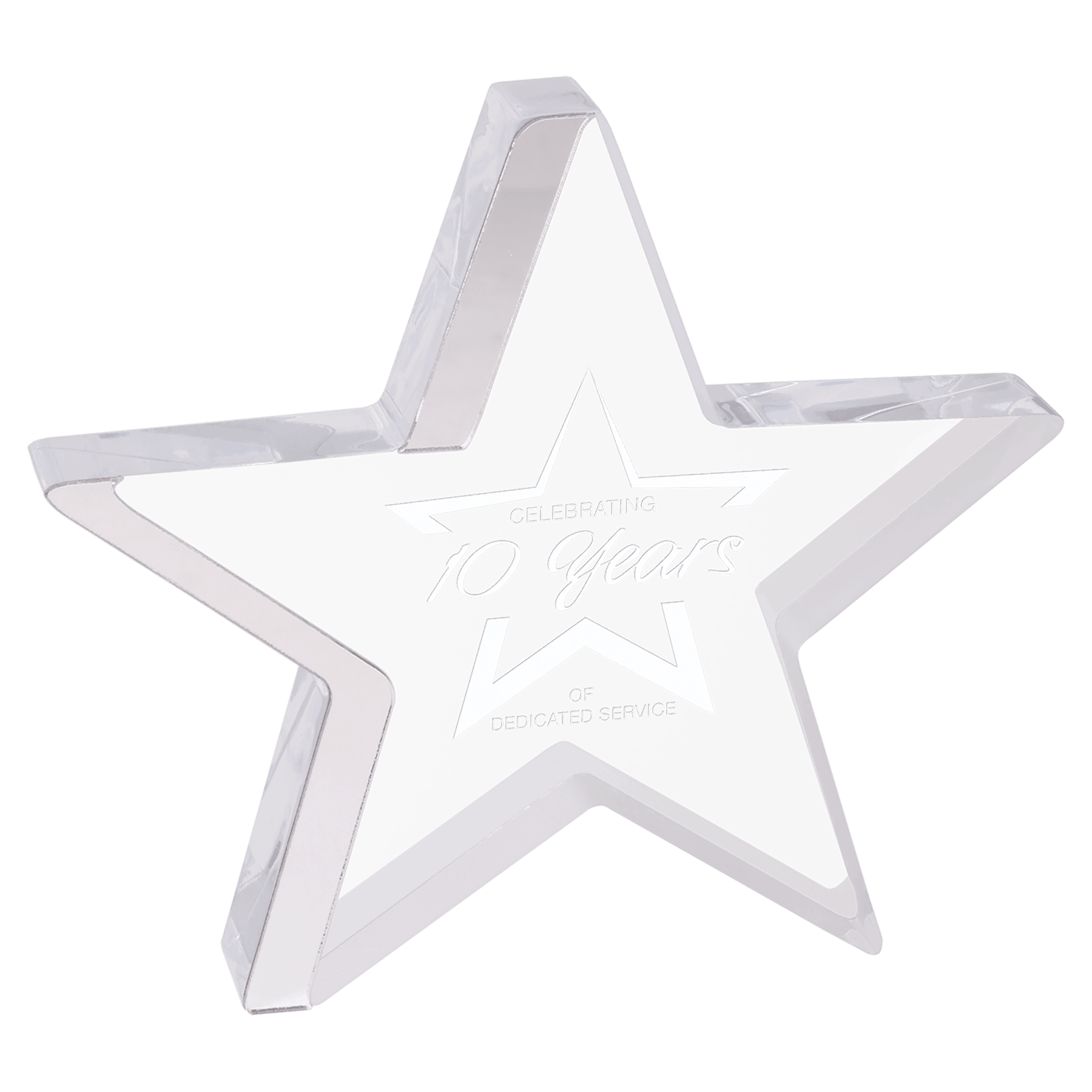 Silver 6 3/4" x 6" Star Acrylic with Edge