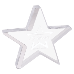 Silver 6 3/4" x 6" Star Acrylic with Edge