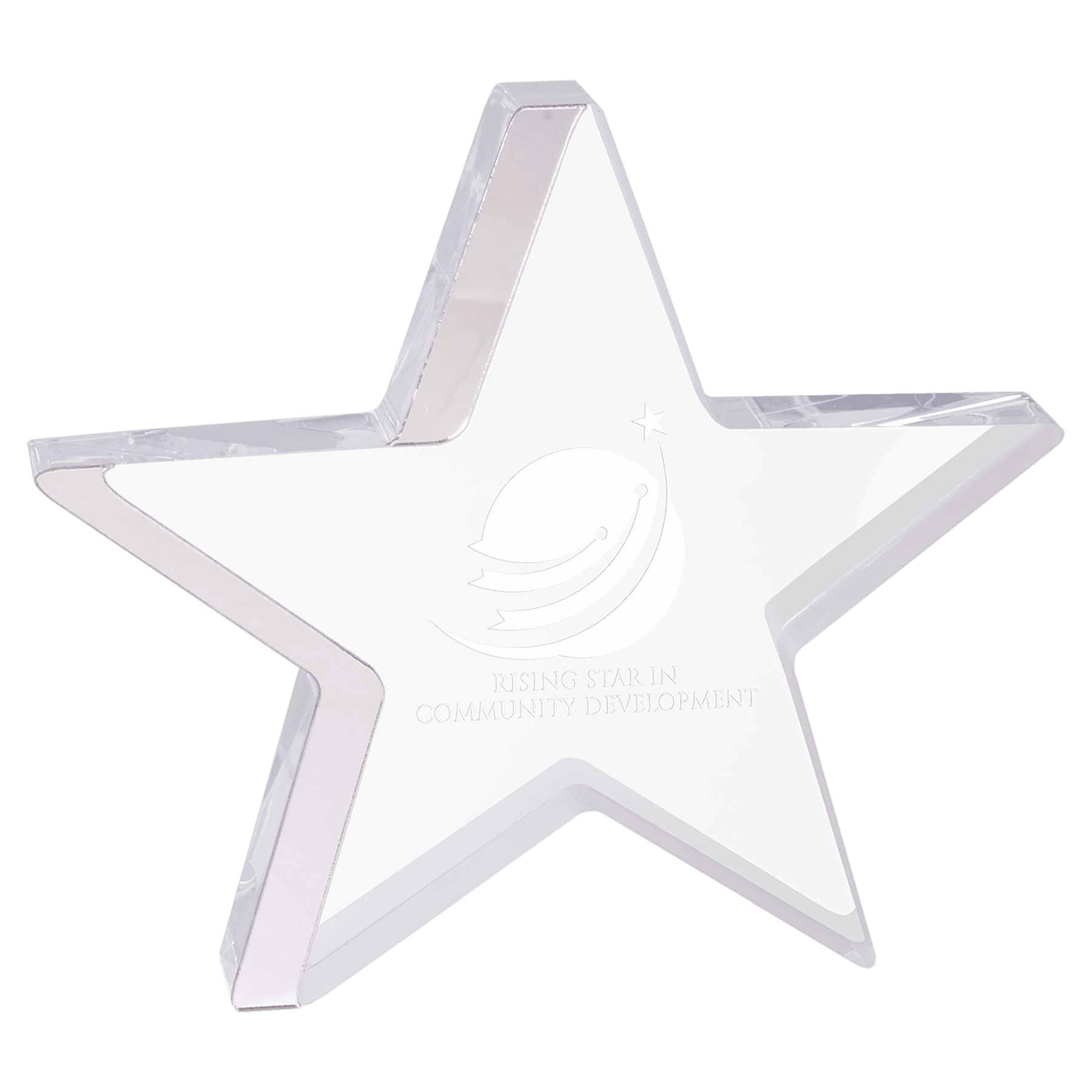 Silver 7 3/4" x 7" Star Acrylic with Edge