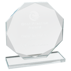 6 1/2" Octagon Clear Glass Award