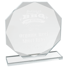7 1/2" Octagon Clear Glass Award