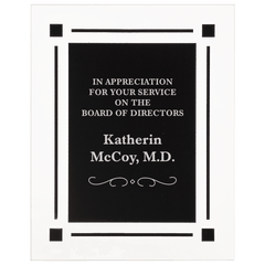 7" x 9" Solid Black Acrylic Clear Plaq