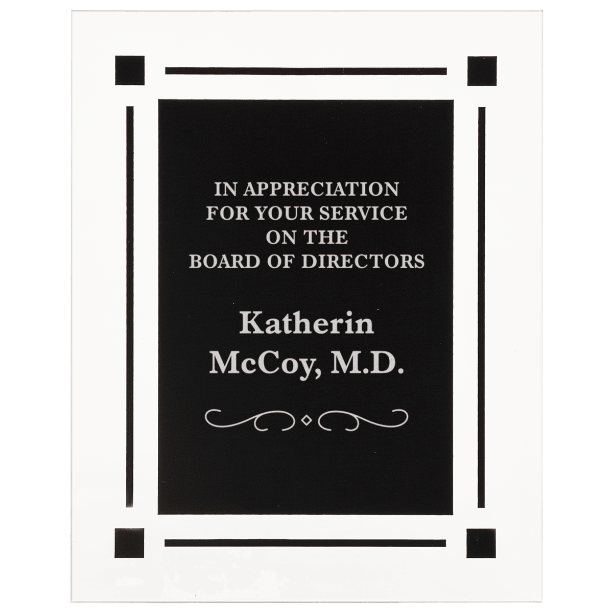 8" x 10" Solid Black Acrylic Clear-Plaq