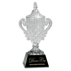 12 3/4" Crystal Cup on Black Pedestal Base