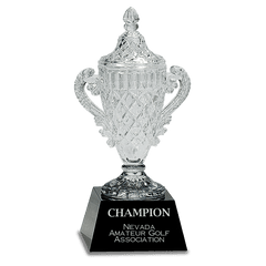 10 3/4" Crystal Cup on Black Pedestal Base