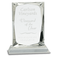 6 1/4" Crystal Rectangle on Clear Base