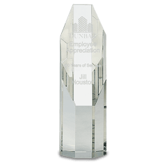 7 1/2" Clear Octagon Slant-Top Crystal Tower