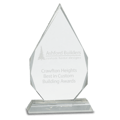 9" Crystal Diamond on Clear Pedestal Base