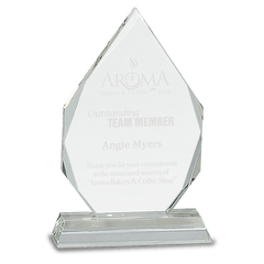 7" Diamond Crystal on Clear Pedestal Base
