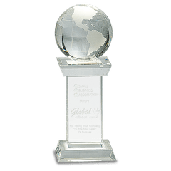 8" Crystal Globe on Clear Tower