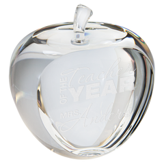3 3/4" Crystal Apple with Flat Face