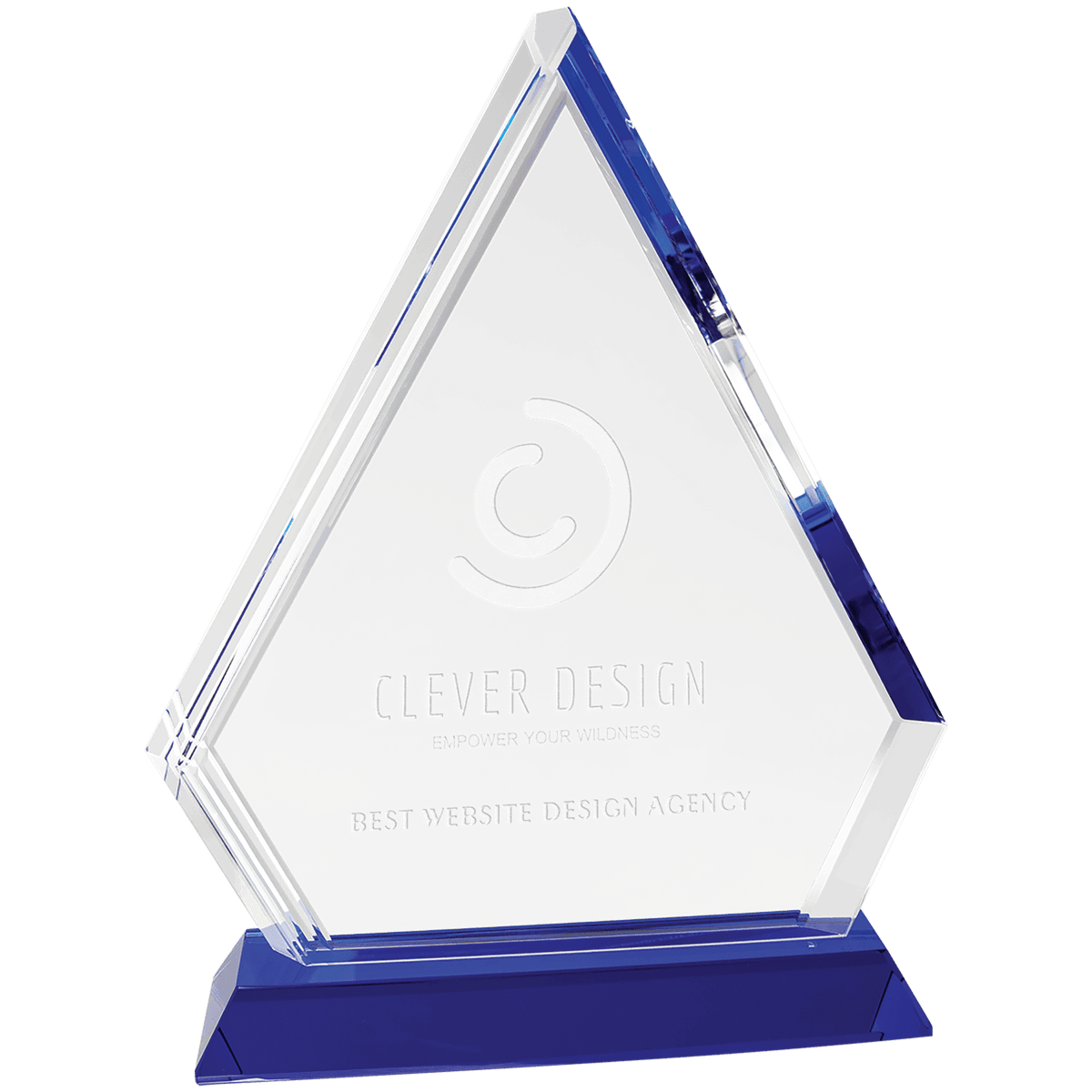 9 3/4" Crystal Diamond on Blue Pedestal Base