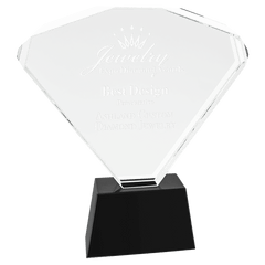 8 3/4" Crystal Fan with Black Base