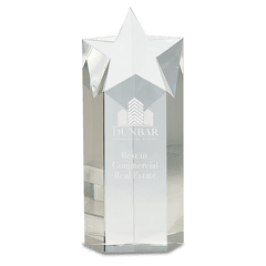 10" Clear Crystal Star Column
