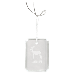 3" Crystal Rectangle Clipped Corner Ornament