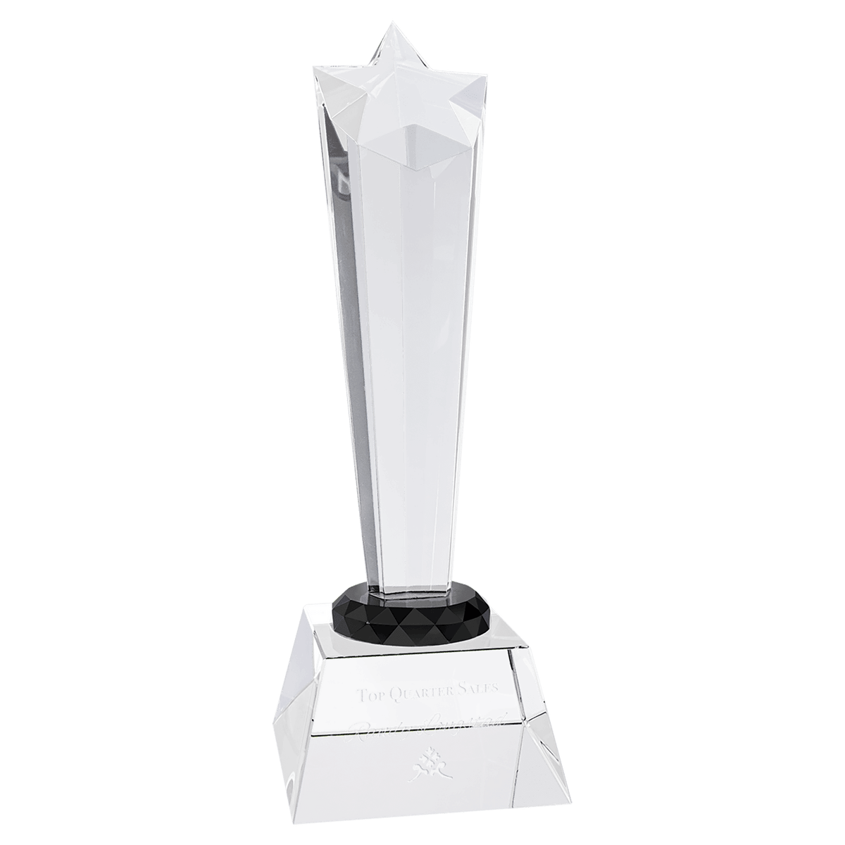 Clear 9" Crystal Rising Star with Base