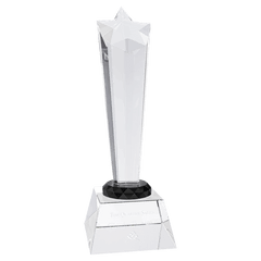 Clear 9" Crystal Rising Star with Base