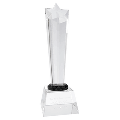 Clear 10" Crystal Rising Star with Base