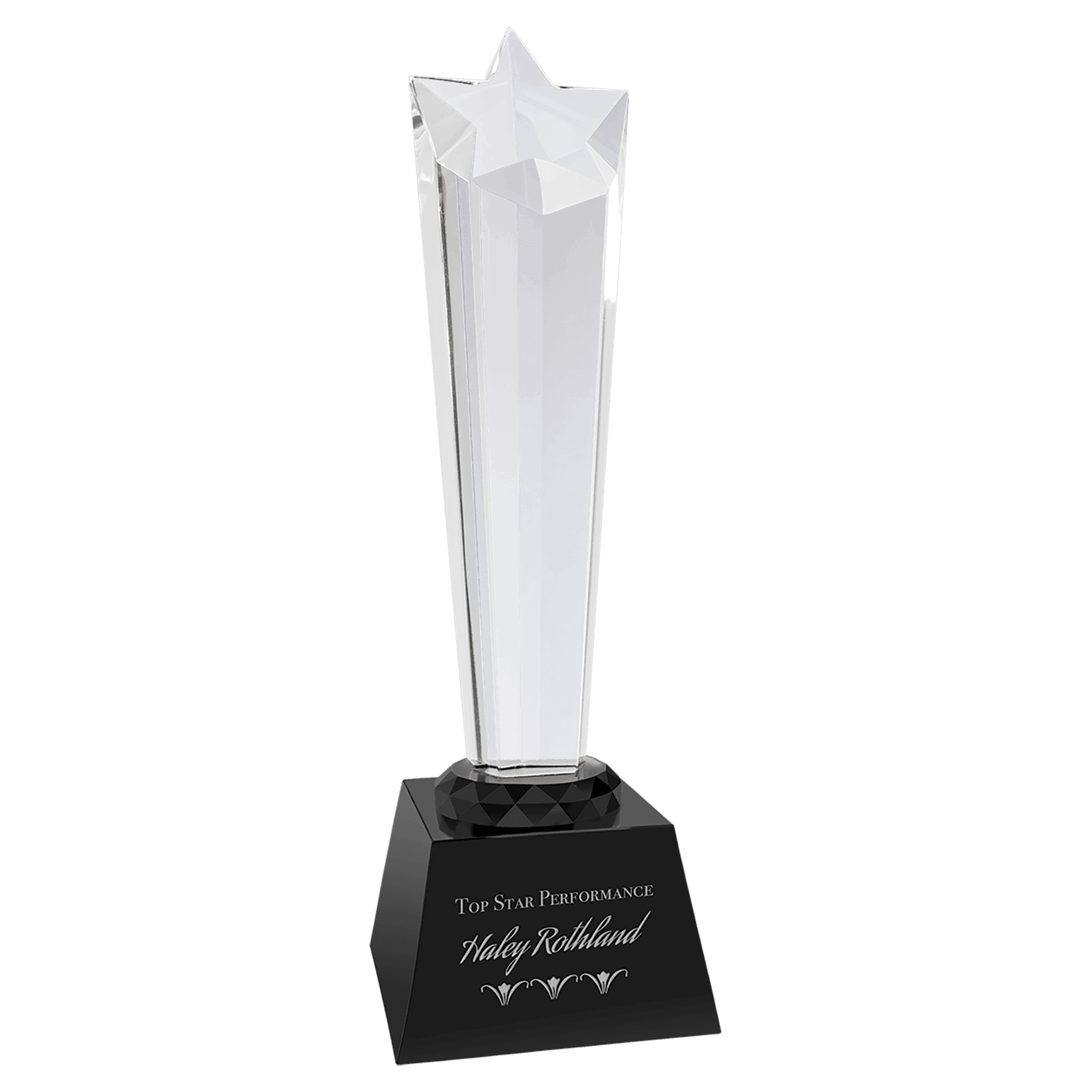 Black 10" Crystal Rising Star with Base