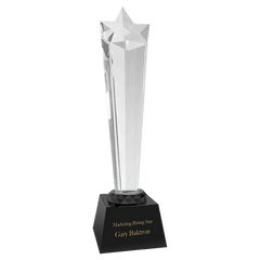 Black 11 3/4" Crystal Rising Star with Base