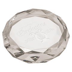 3" Clear Round Crystal Paperweight