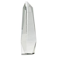12" Clear Crystal Facet Slant-Top Tower