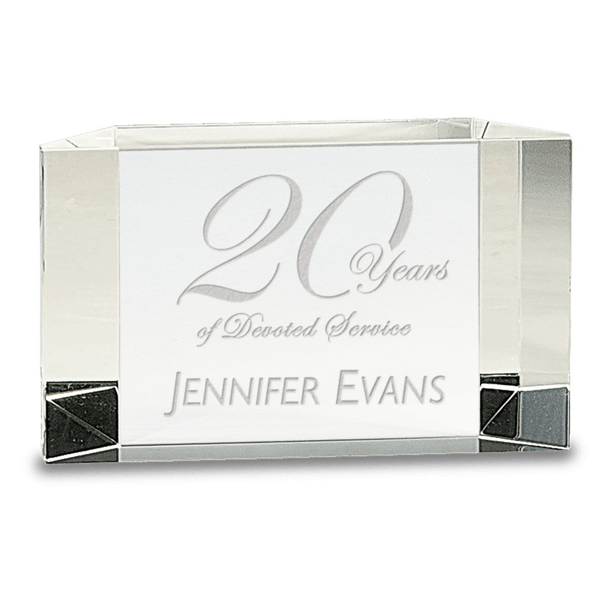 5" x 3" Clear Crystal Facet Block
