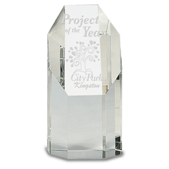 6 1/4" Clear Crystal Octagon Tower
