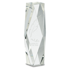 8" Clear Crystal Facet Tower