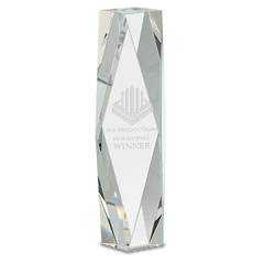 10" Clear Crystal Facet Tower