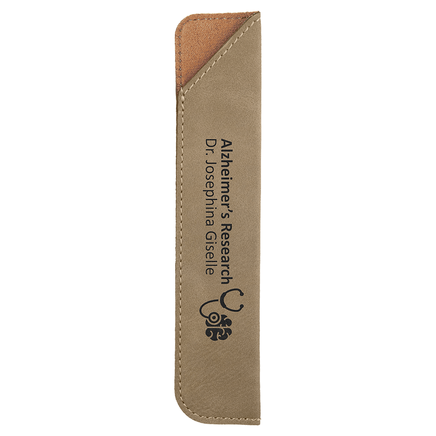 Light Brown 6 1/4" Laserable Leatherette Pen Sleeve