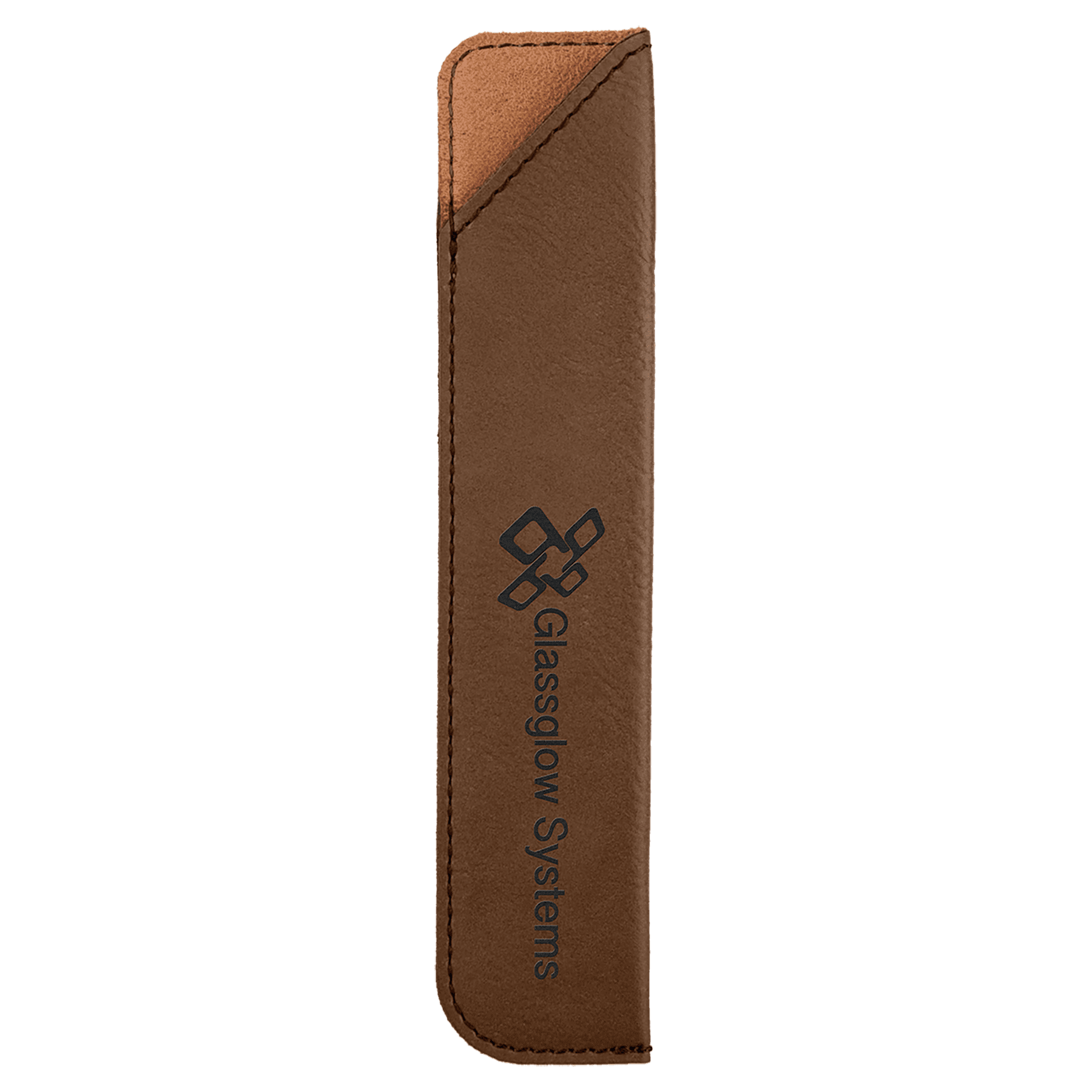 Dark Brown 6 1/4" Laserable Leatherette Pen Sleeve