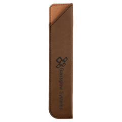 Dark Brown 6 1/4" Laserable Leatherette Pen Sleeve