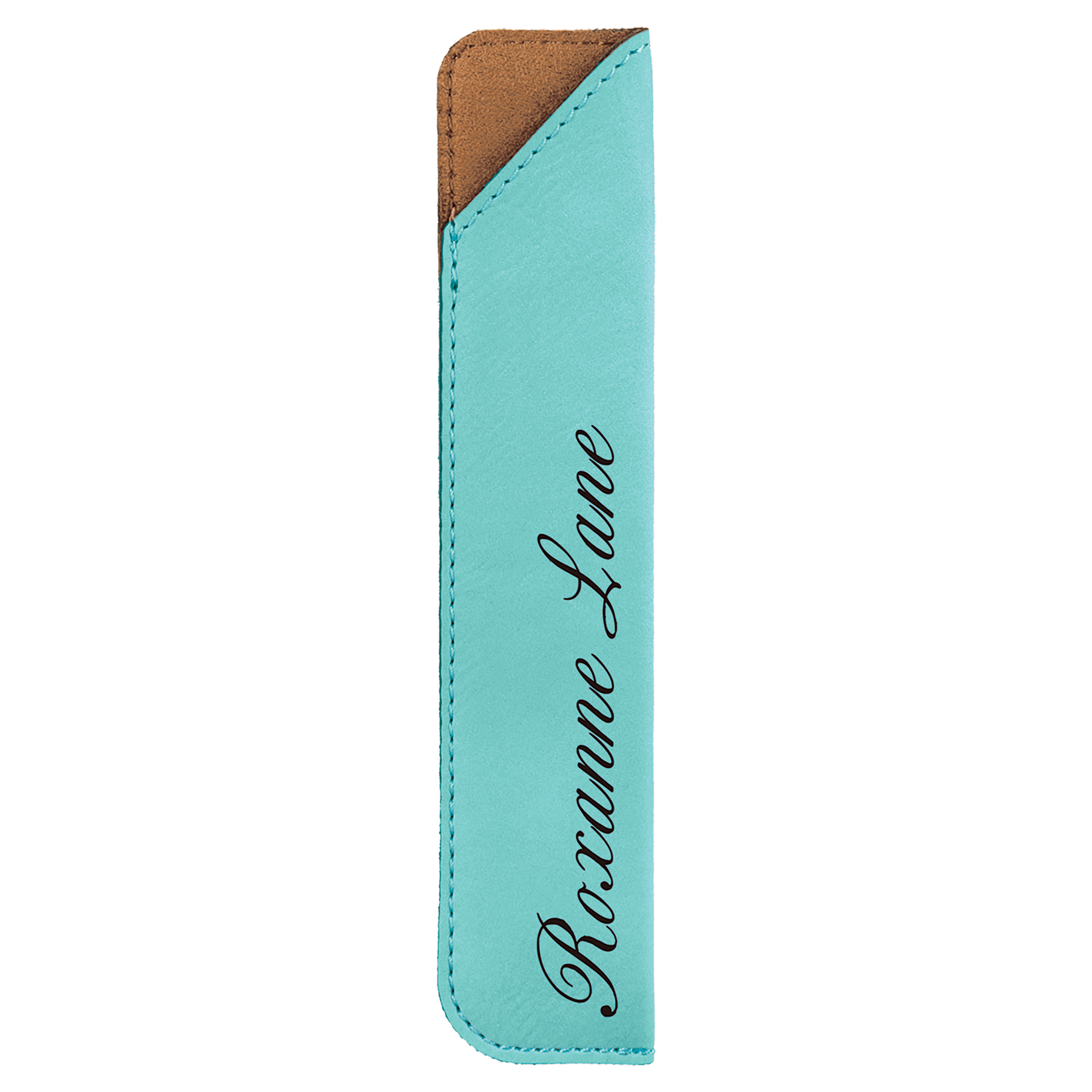 Teal 6 1/4" Laserable Leatherette Pen Sleeve