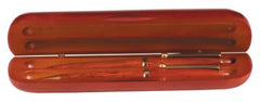 6 3/4" x 2" Rosewood Finish 2-Pen Case (Case only, pen/pencil not included)