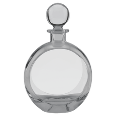 750mL Flat Round Glass Decanter with Black Gift Box and Printed Paper Sleve