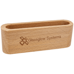 4 1/2" Beech Wood Business Card Holder