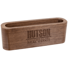 4 1/2" Walnut Wood Business Card Holder