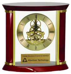 Gold 7 3/4" Executive & Rosewood Piano Finish Clock