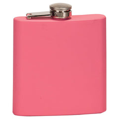 Pink 6 oz. Matte Laserable Stainless Steel Flask
