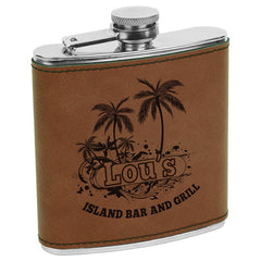 Dark Brown Stainless Steel 6 oz. Flask