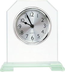 6 1/2" Clipped Corner Glass Clock