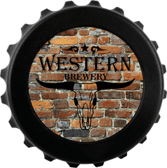 3" Black Magnetic Bottle-Cap Shaped Opener w/2" Insert Area/Insert Not Included