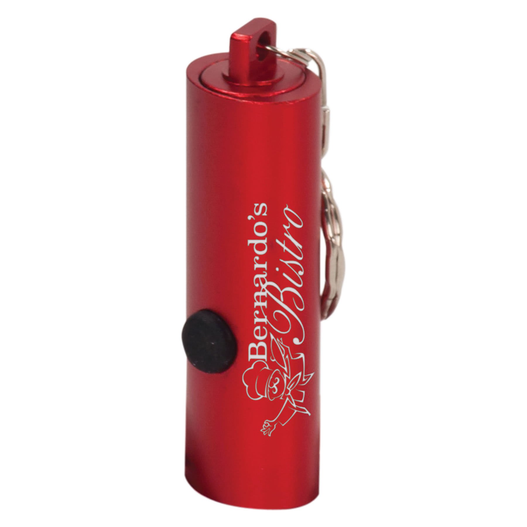 Red 2 3/8" 3-LED Laserable Flashlight with Keychain