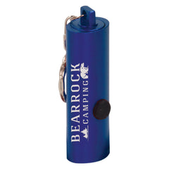 Blue 2 3/8" 3-LED Laserable Flashlight with Keychain