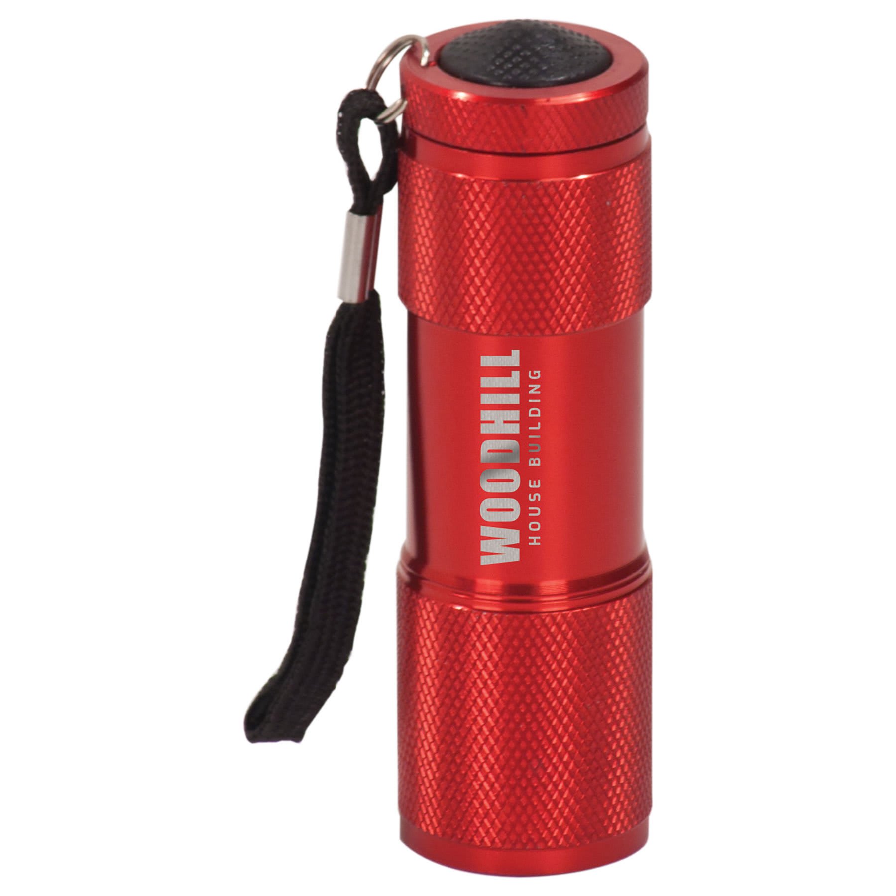 Red 3 3/8" 9-LED Laserable Flashlight with Strap