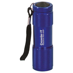 Blue 3 3/8" 9-LED Laserable Flashlight with Strap