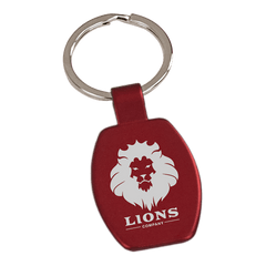Red 1 5/8" Laserable Rectangle Keychain