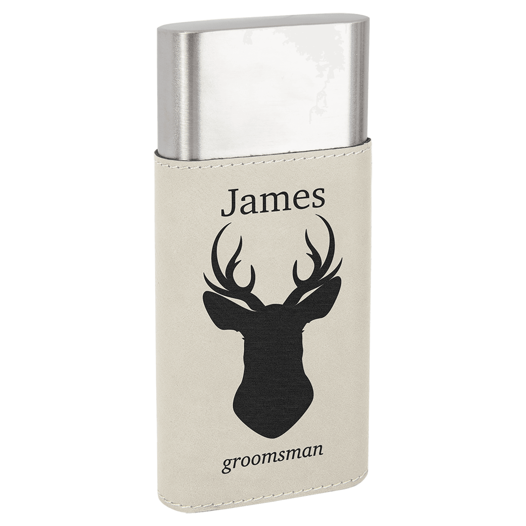 White Laserable Leatherette Cigar Case with Cutter